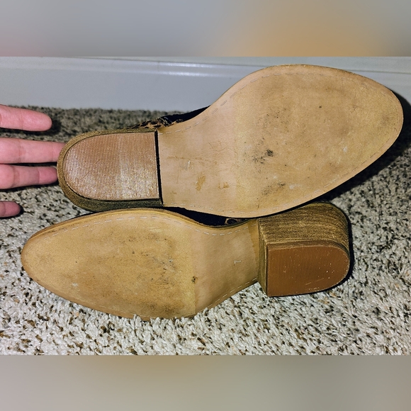 Boutique By Corkys Boots Size 7 Black Leopard Print Zip Up Heeled Ankle Boots. - Picture 7 of 9